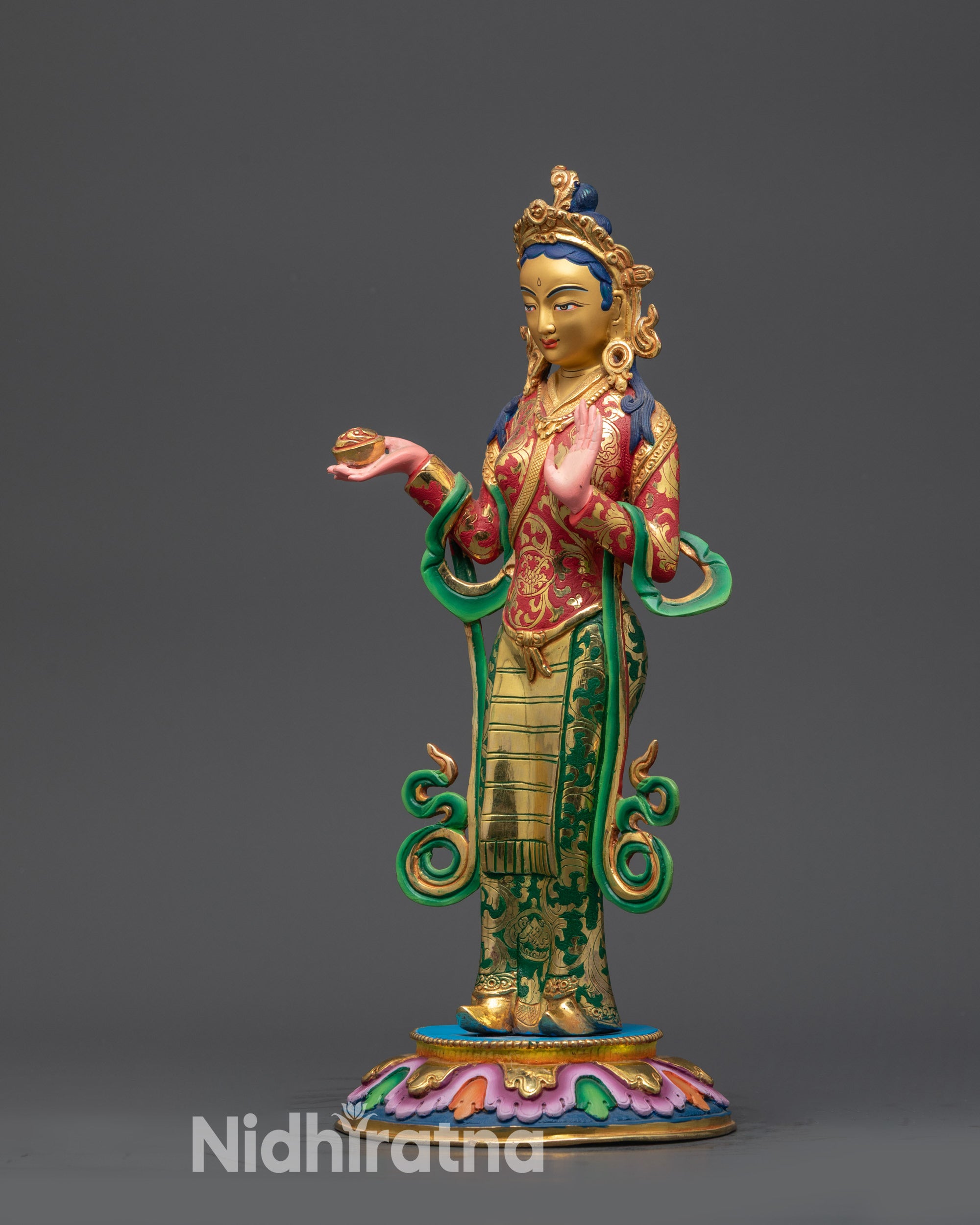 Guru Padmasambhava & Wisdom Dakinis Statue | Spiritual Buddhist Sculpture
