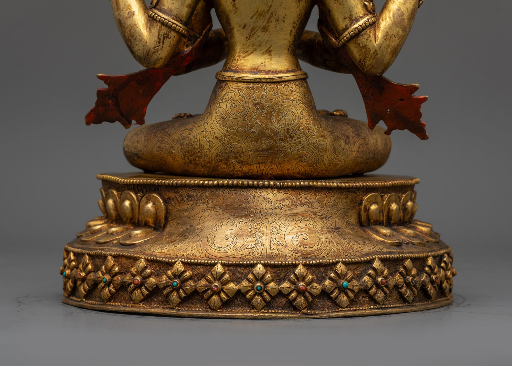 Antique Finish Five Bodhisattva Statue Set | Sacred Buddhist Set