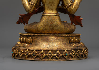 Antique Finish Five Bodhisattva Statue Set | Sacred Buddhist Set