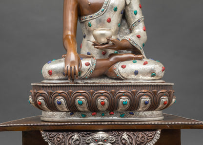 Buddha Shakyamuni Copper Statue Set | Traditional Himalayan Meditation Decor