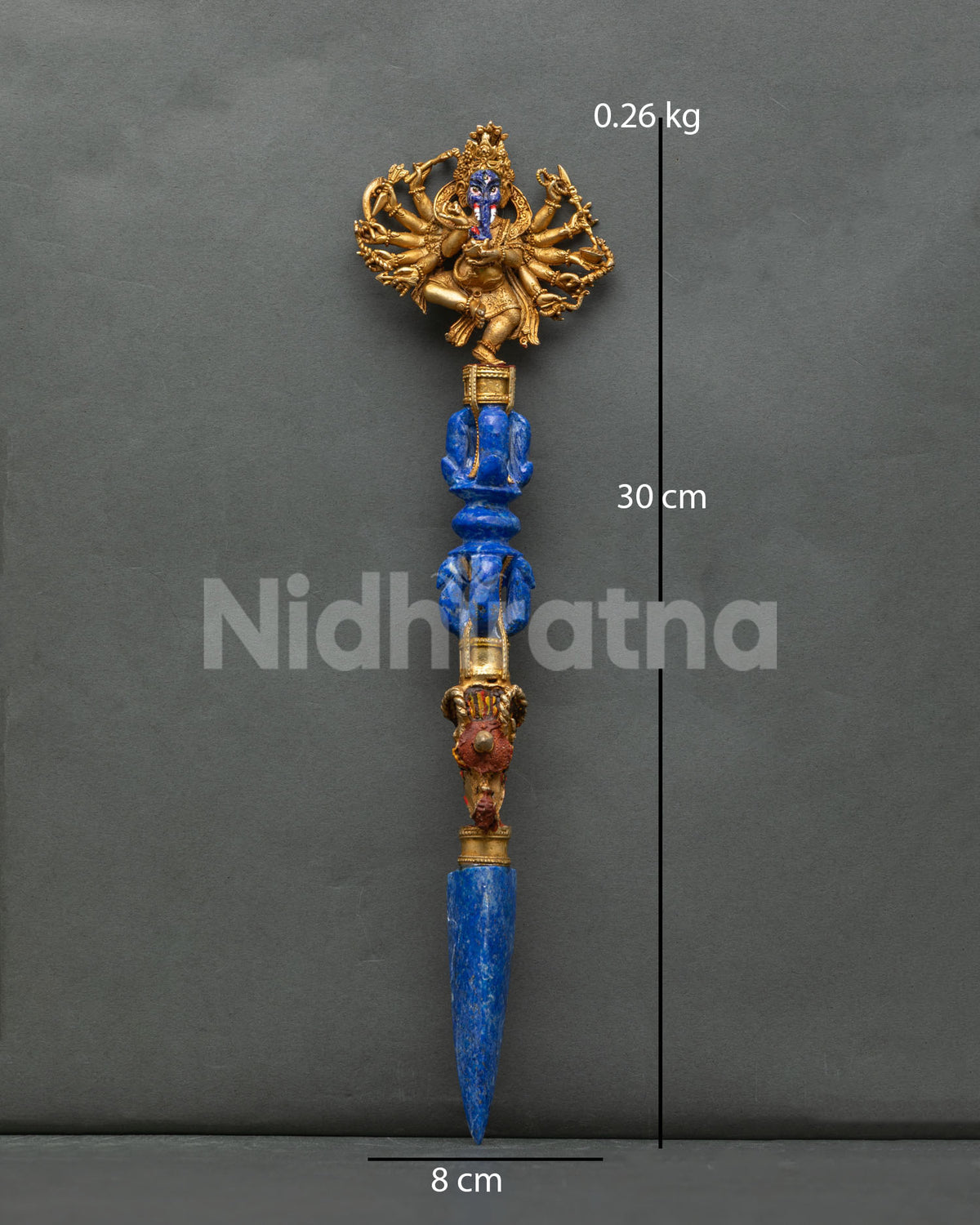 Ganesh Phurba Handcrafted Newari Artist Patan Nepal Lapis Lazuli Gold Gilded Copper