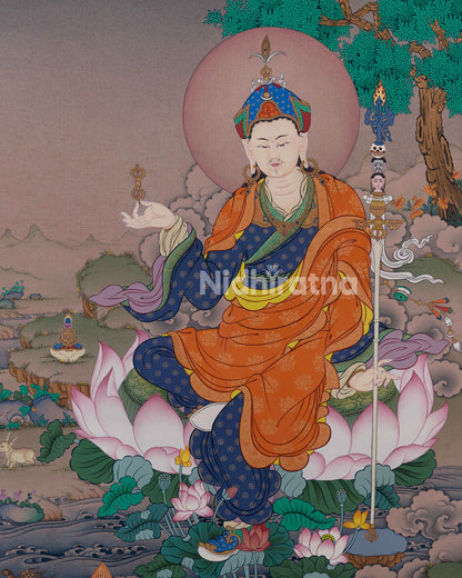 Guru Padmasambhava Rinpoche Thangka Canvas Print | Buddhist Wall Art