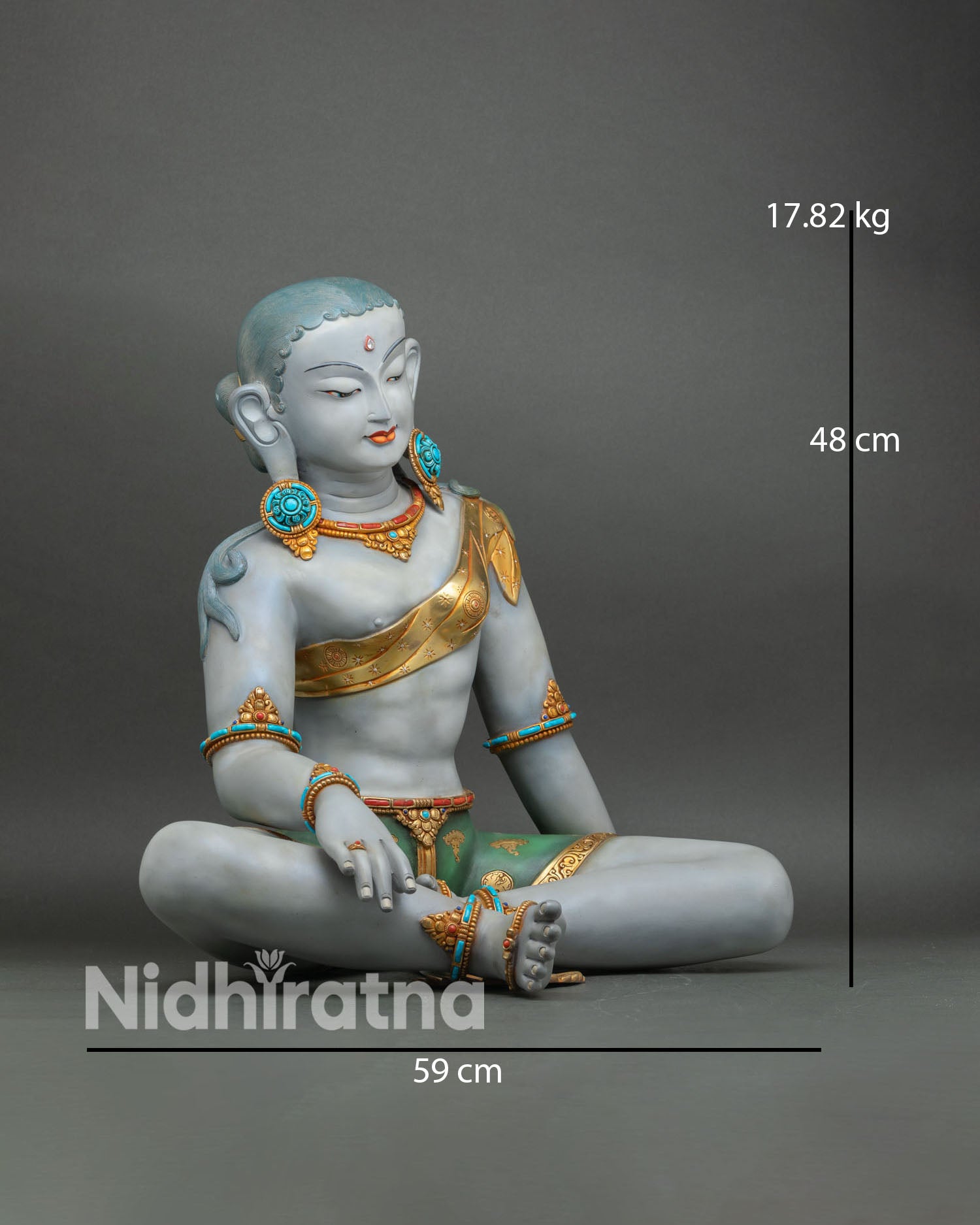 Goddess Parvati side view royal ease posture copper sculpture hindu deity shakti divine feminine energy nepal art