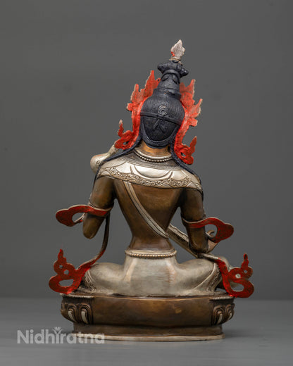 Goddess Saraswati statue for study altar with lotus pedestal, symbolizing knowledge, music and the arts