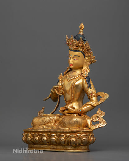 Gold gilded Vajrasattva statue handcrafted by Newari artisans in Patan, Nepal