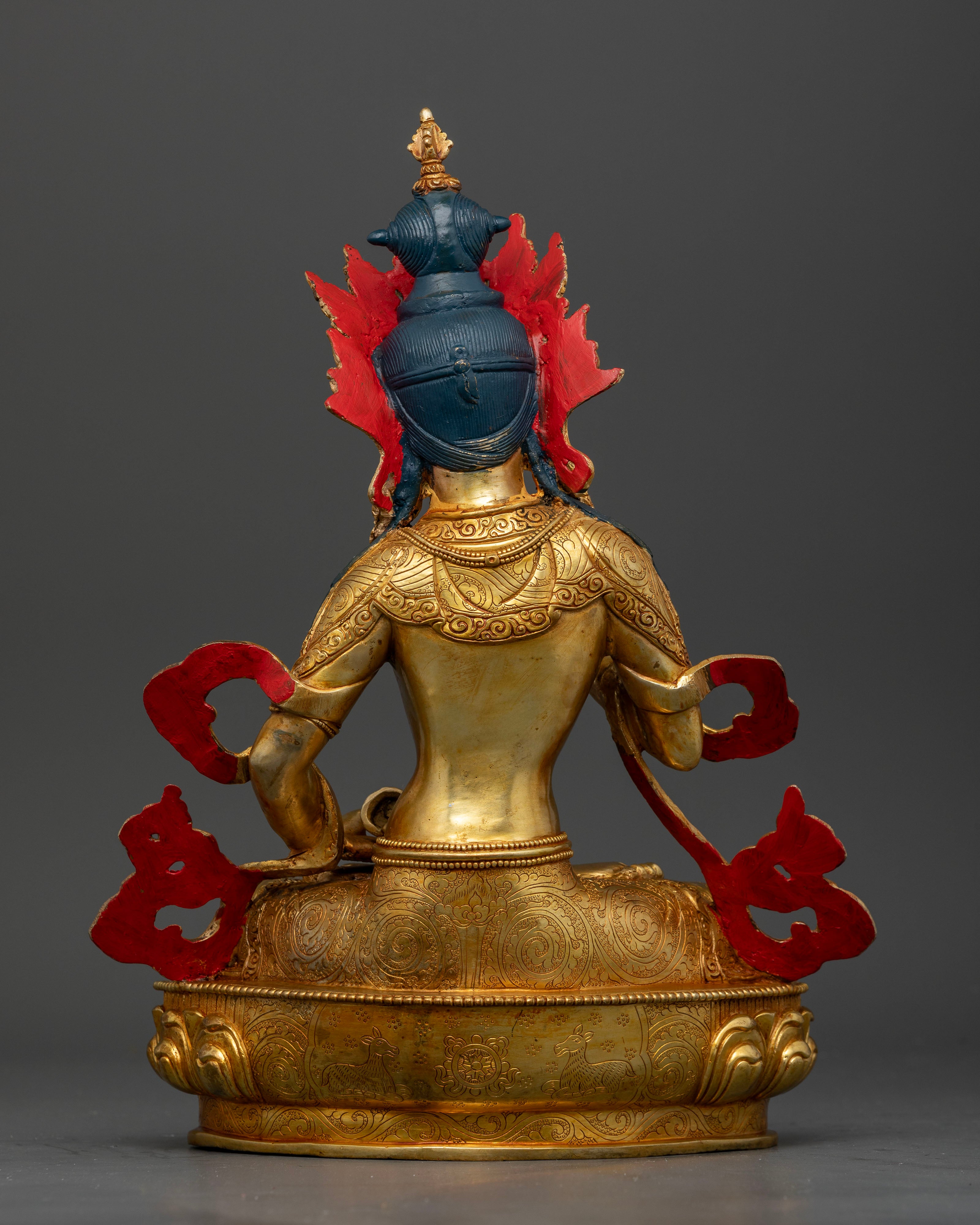 Gold gilded Vajrasattva statue for purification protection and spiritual practice.