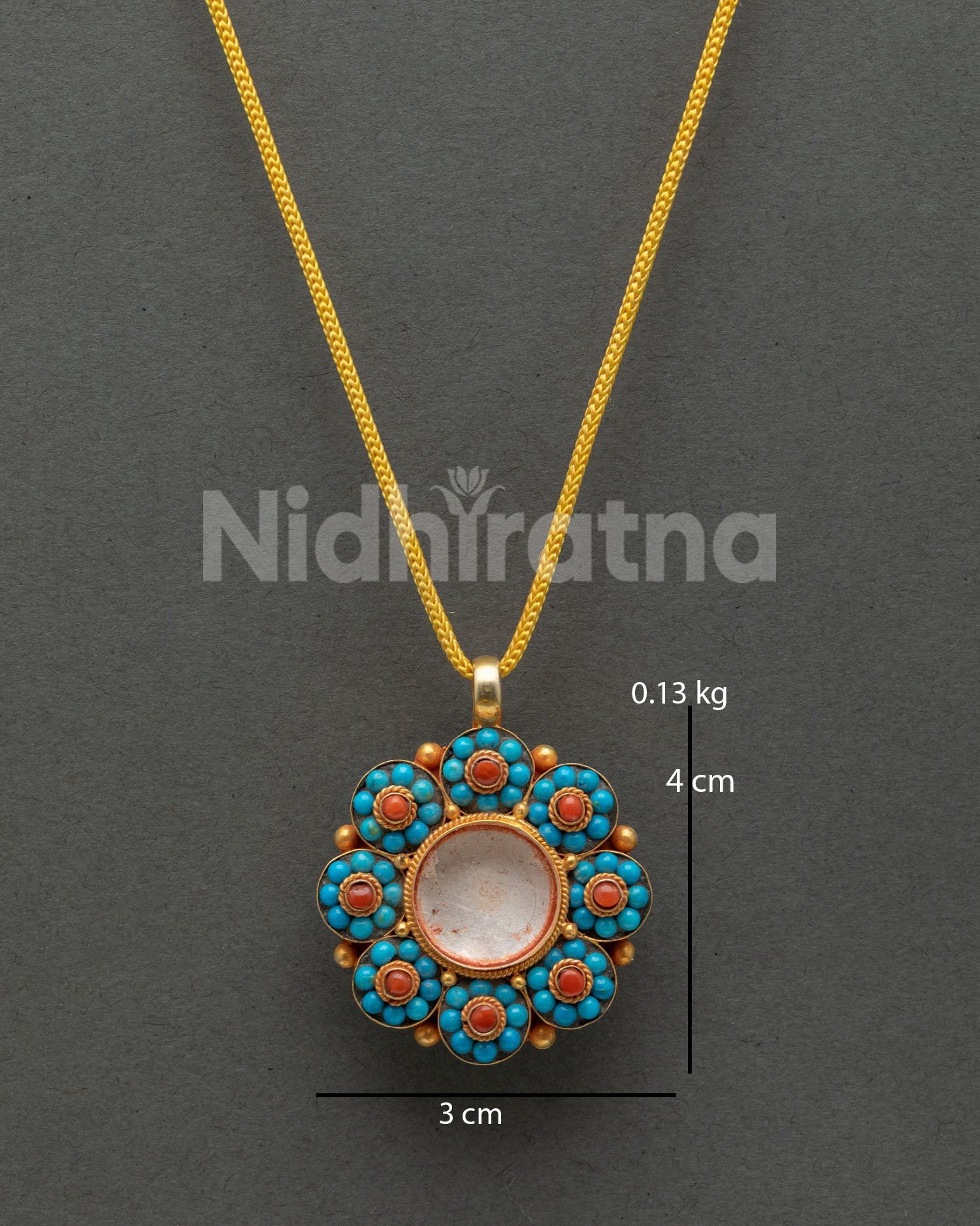 Gold Plated Flower Locket Handmade by Newari Artisans in Nepal