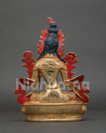 Green Tara Bodhisattva statue Mother of Liberation Vajrayana Buddhism.
