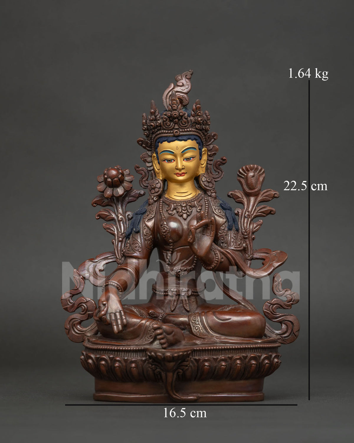 Green Tara statue handcrafted by skilled newari artist from patan nepal.