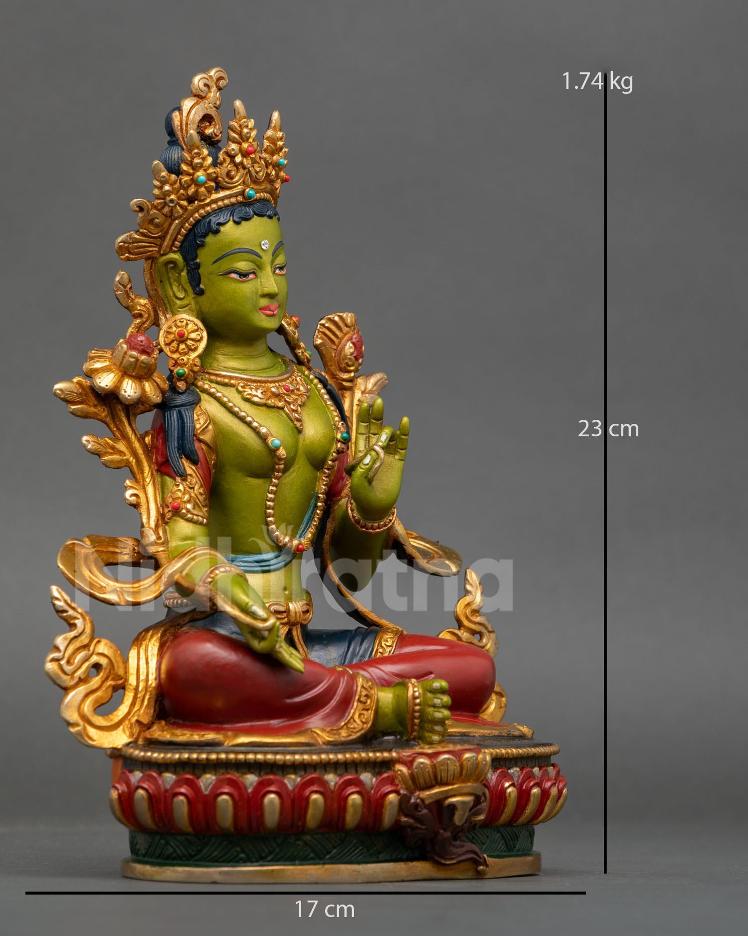 Hand-Painted Green Tara Statue | Mother of all Buddhas