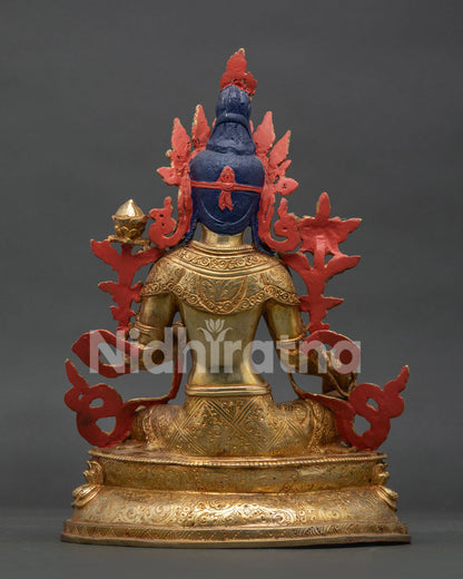 Green Tara Statue with Newari artisan craftsmanship and sacred details