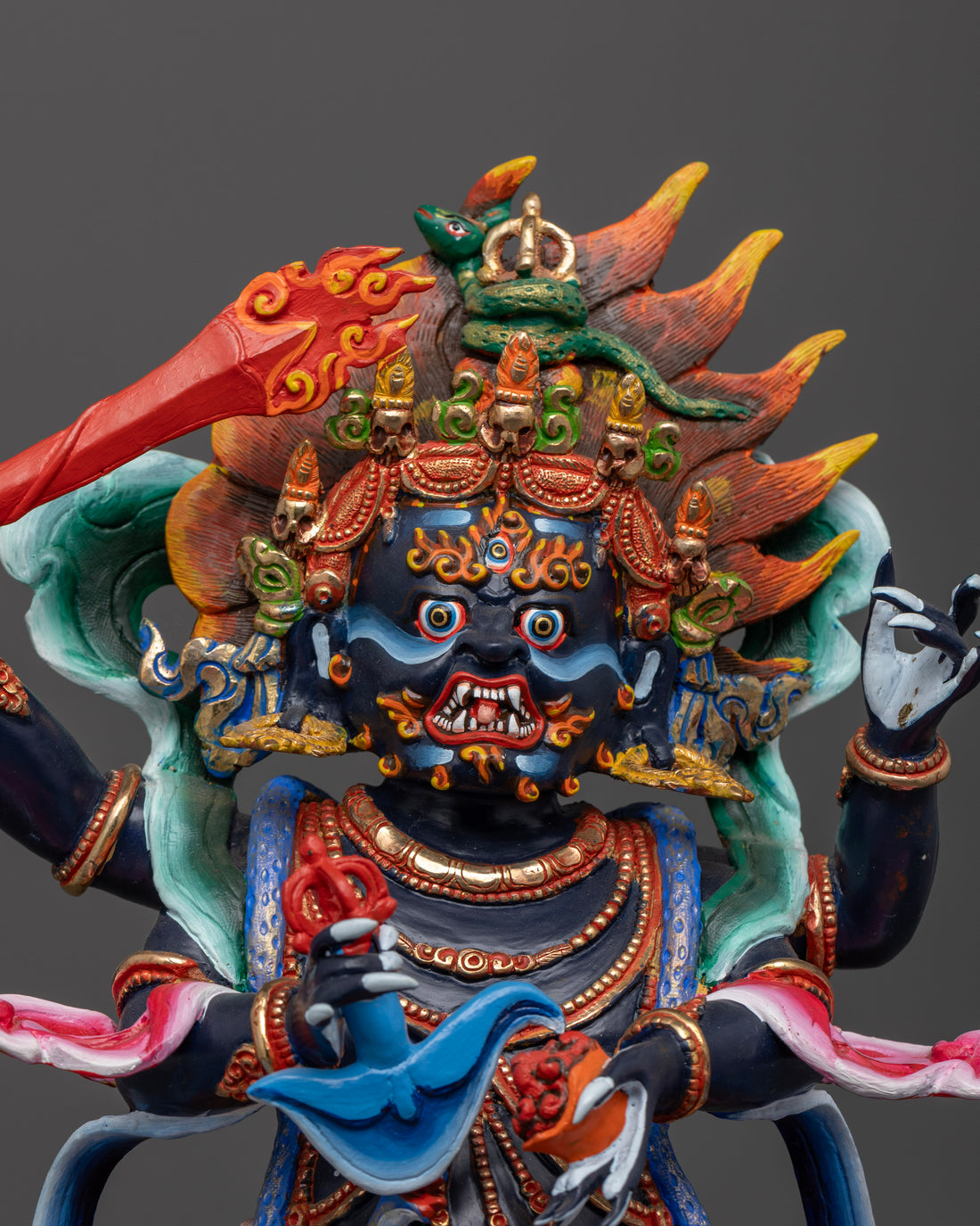 Four Armed Mahakala Statue: Protection & Prosperity