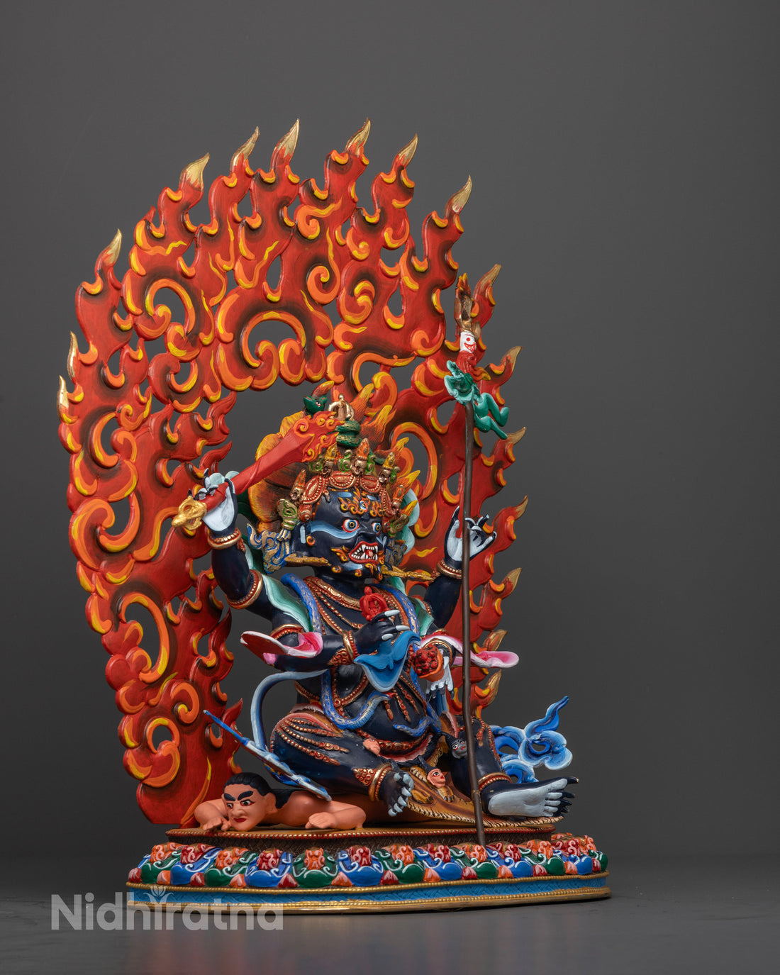 Four Armed Mahakala Statue: Protection & Prosperity