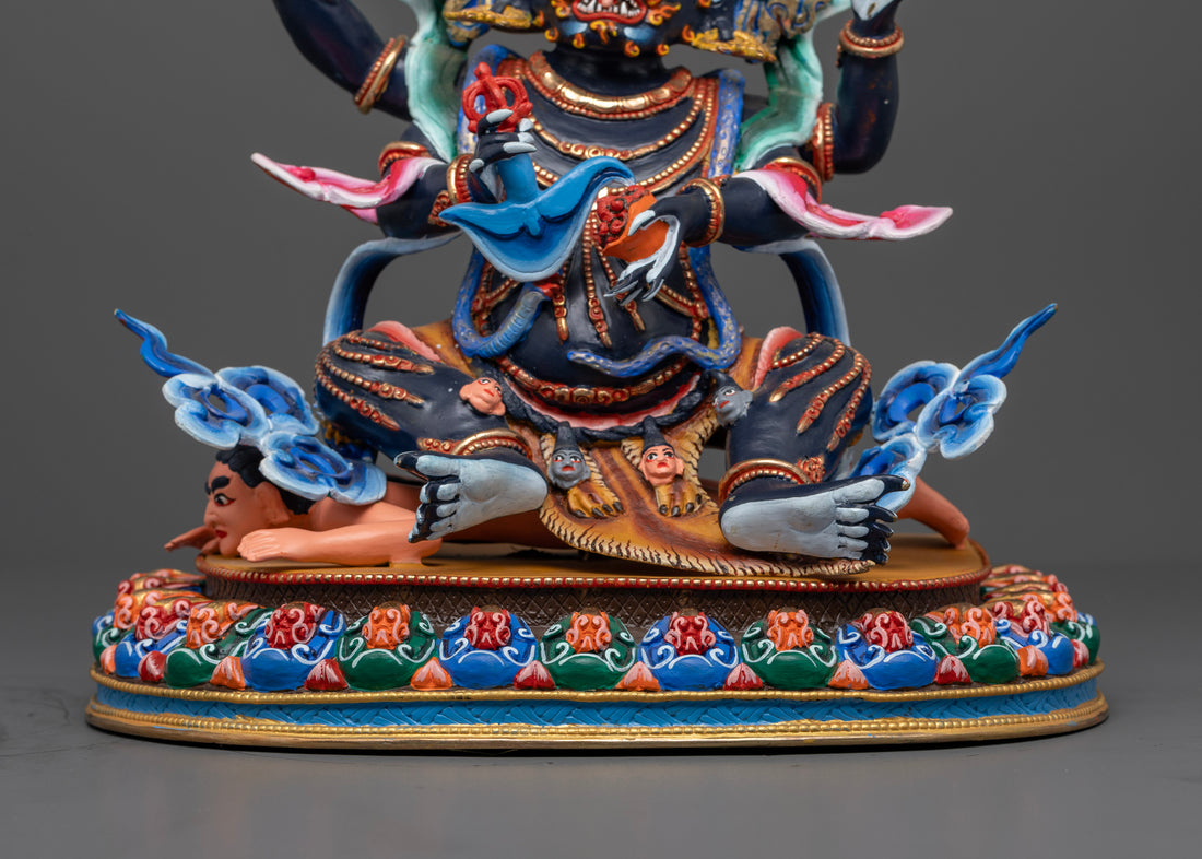 Four Armed Mahakala Statue: Protection & Prosperity