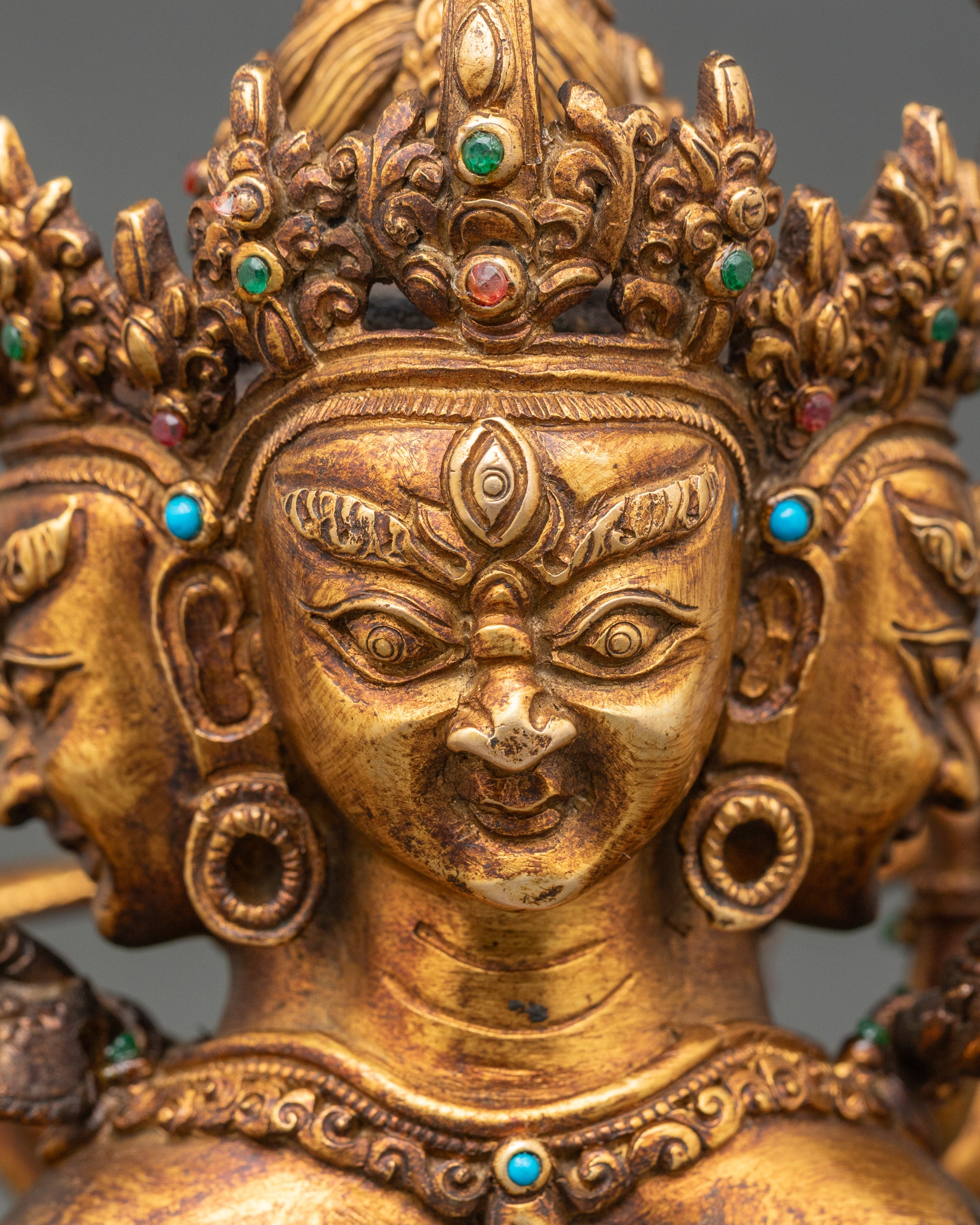 Guhyasamaja Manjushri statue regular close up intricate antique details
