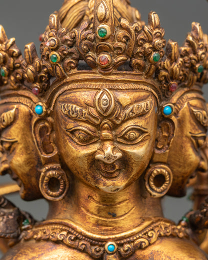 Guhyasamaja Manjushri statue regular close up intricate antique details