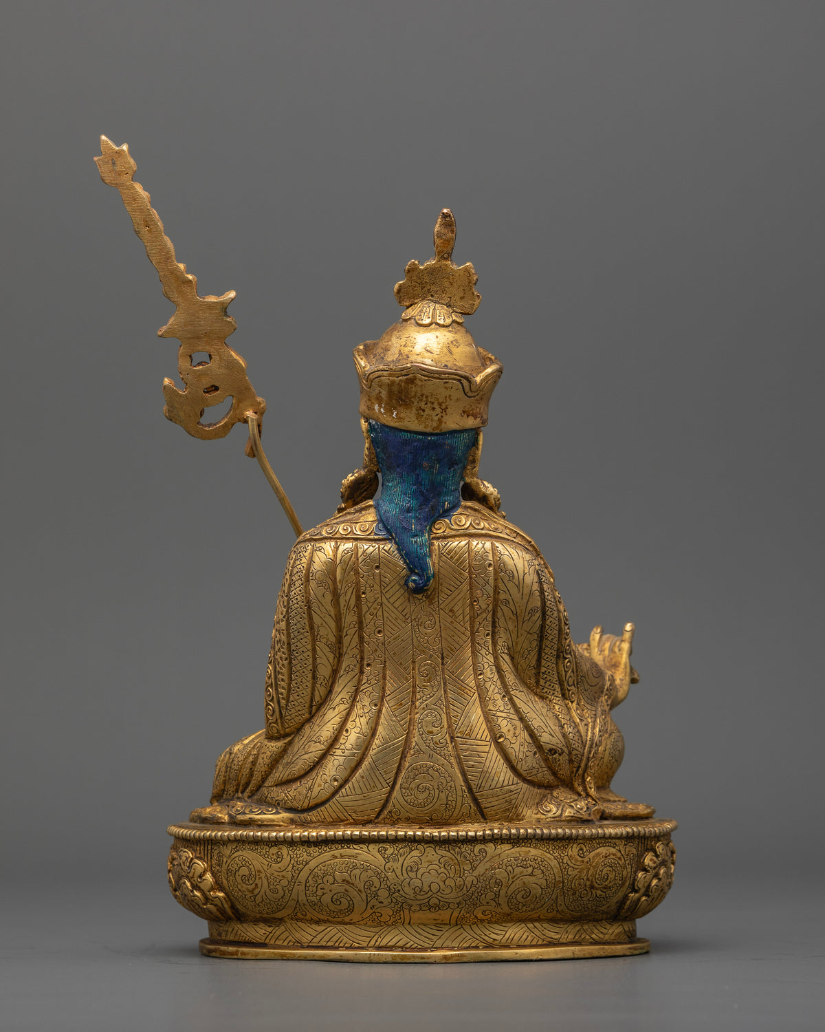 Guru Rinpoche Buddhist statue handcrafted by Newari artist from Patan Nepal.