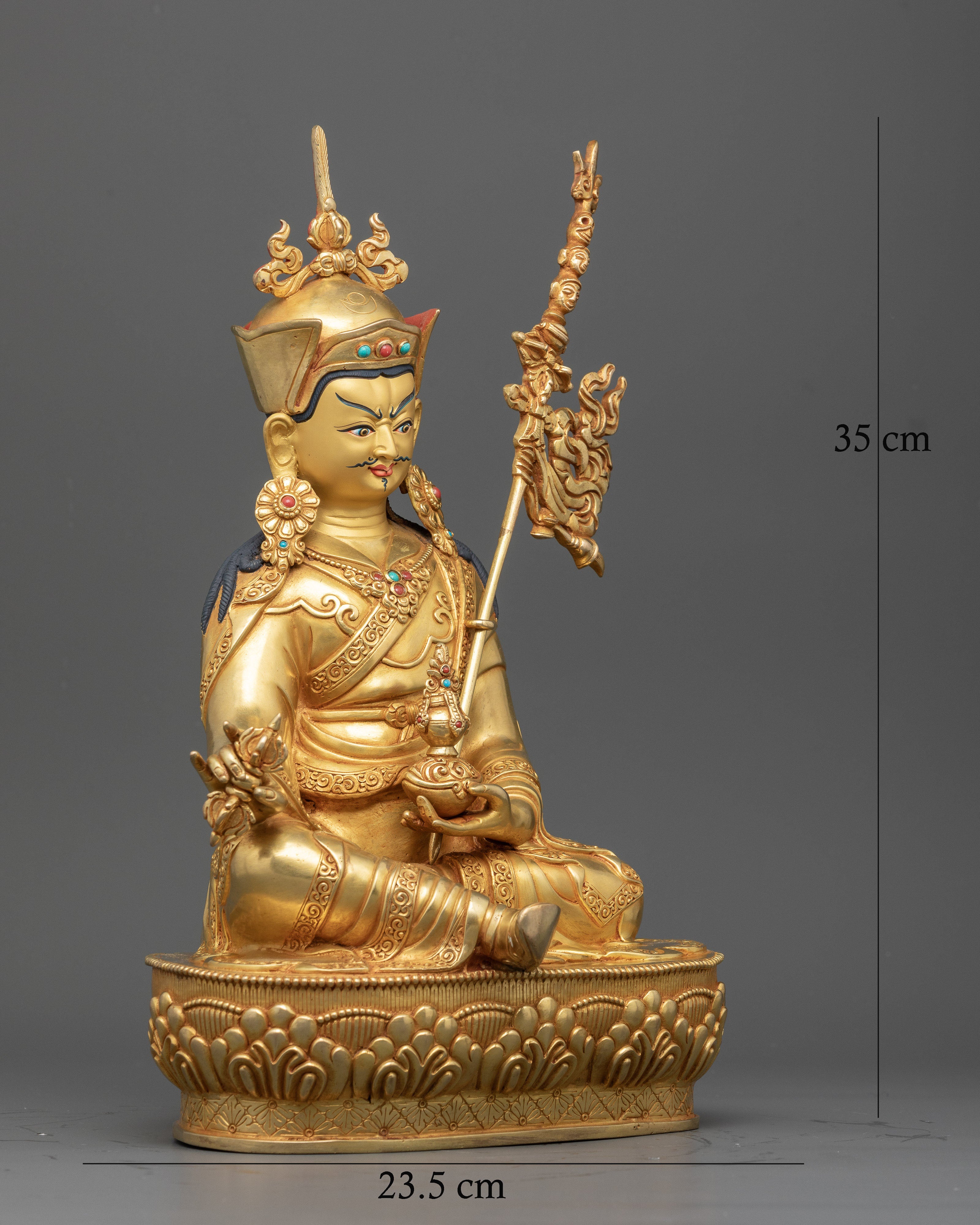 Guru Rinpoche Buddhist Statue handcrafted with lost wax casting technique from Nepal
