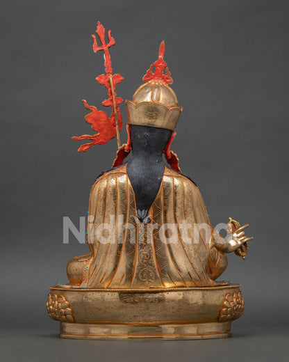 Guru Rinpoche statue for meditation space featuring serene expression and Himalayan artistry