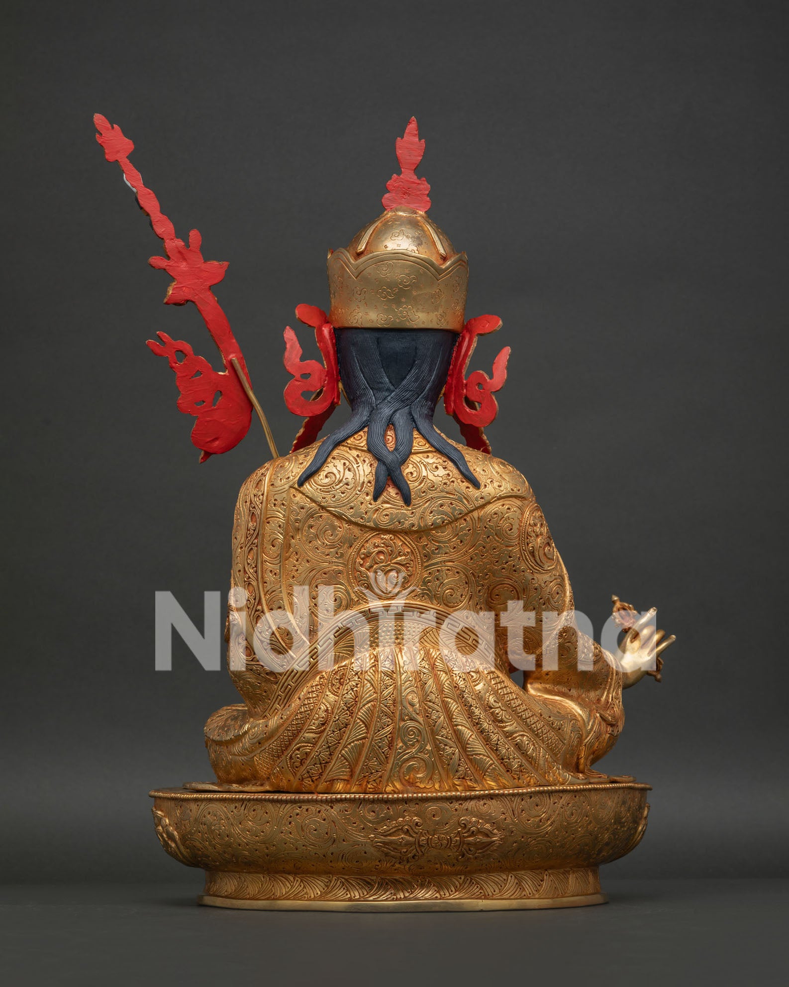 Guru Rinpoche Statue Padmasambhava handcrafted back view