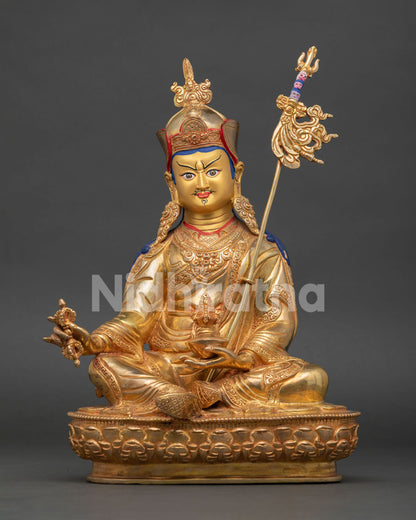 Guru Rinpoche Statue Padmasambhava Handcrafted Copper Buddhist Sculpture Nepal