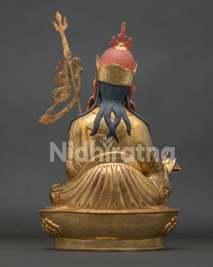 guru-rinpoche-statue-back-view-handcrafted-nepalese-copper-sculpture
