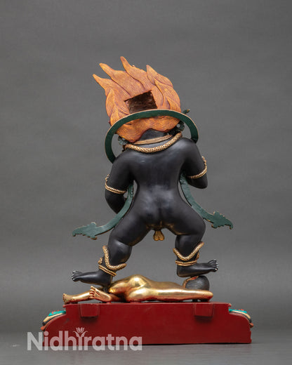 Dzambhala Nagpo Statue | Hand Painted Buddhist Sculpture