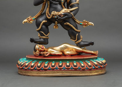 Dzambhala Nagpo Statue | Hand Painted Buddhist Sculpture