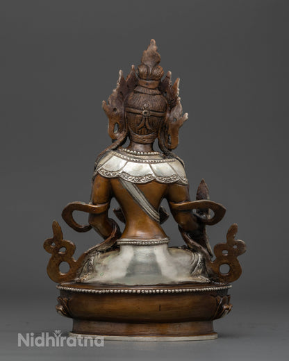 Handcrafted Akasagarbha statue made using traditional lost-wax casting method