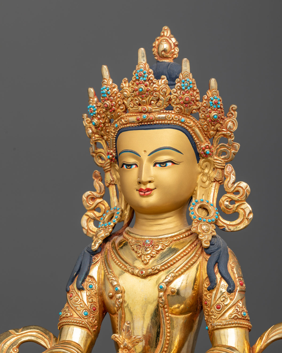 Handcrafted Amitayus Buddha statue by Newari artist from Patan Nepal.