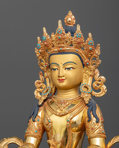 Handcrafted Amitayus Buddha statue by Newari artist from Patan Nepal.