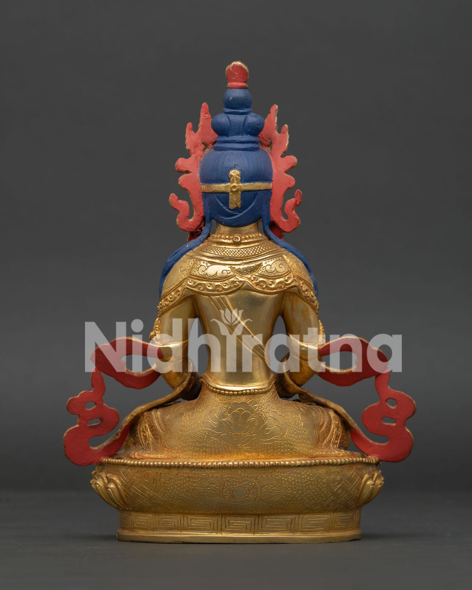 Handcrafted Amitayus statue by Newari artisan from Patan Nepal.