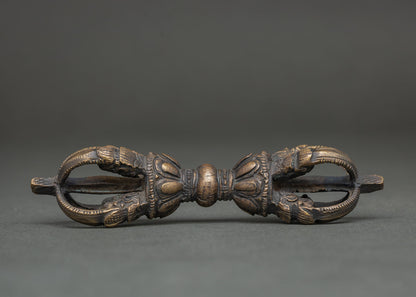 Handcrafted Buddhist Vajra and Bell symbolizing wisdom and skillful means for meditation