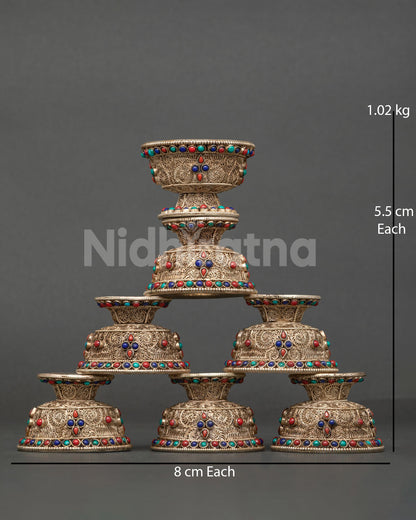 Handcrafted Buddhist Water Offering Bowl with traditional Himalayan Nepalese craftsmanship