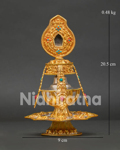 Handcrafted Che Bumba in Copper with Gold and Silver Plating from Nepal