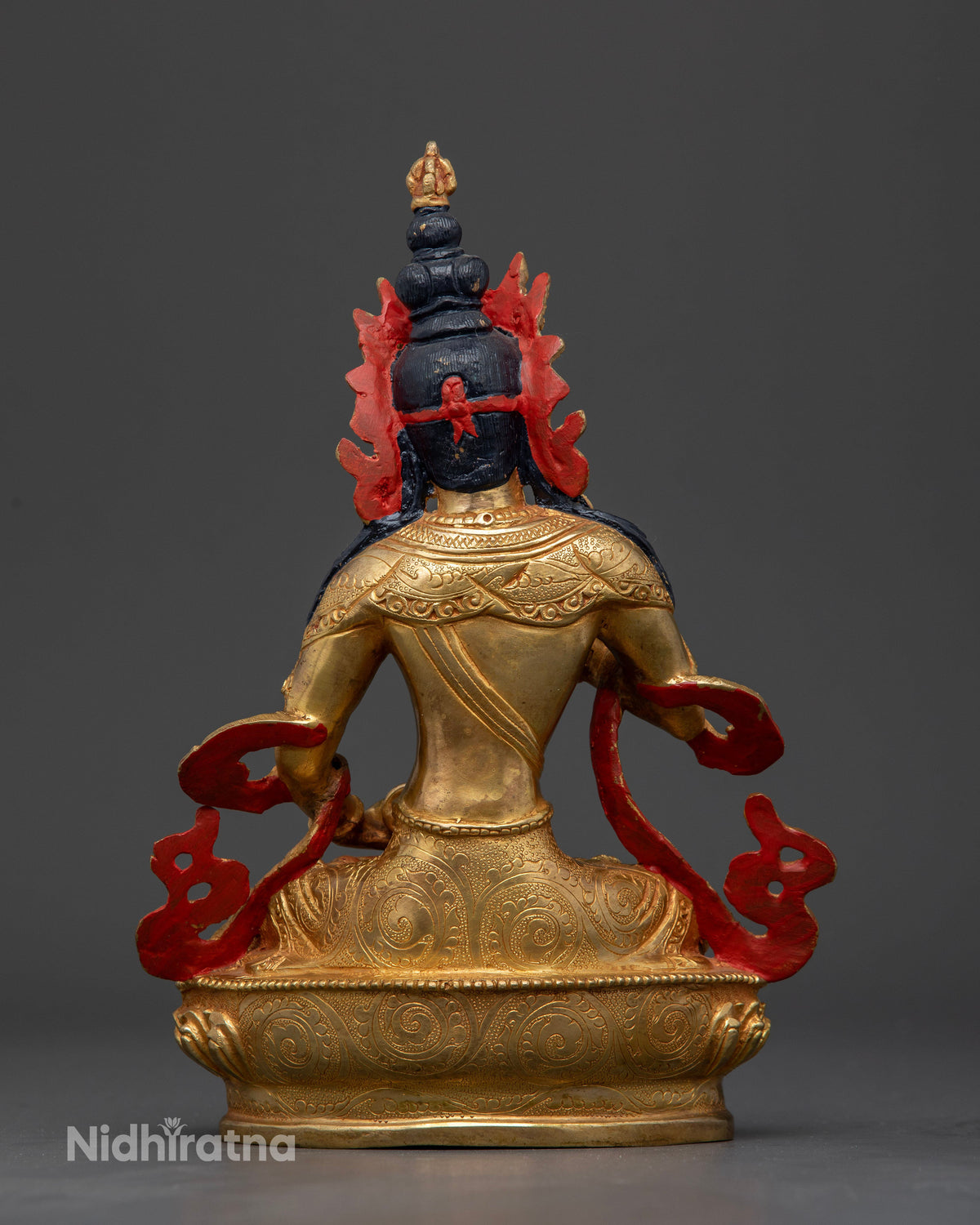 Handcrafted copper Vajrasattva statue for Buddhist altar and meditation.