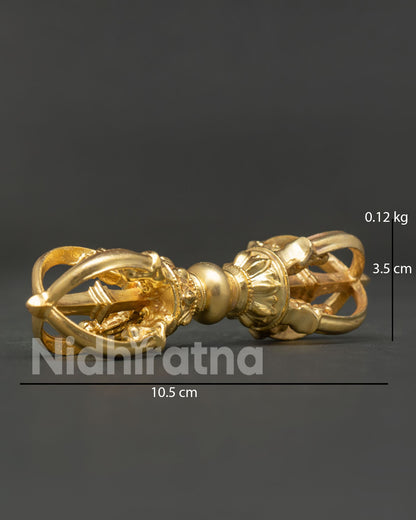 Handcrafted Gold Plated Vajra Dorje Ritual Tool from Nepal