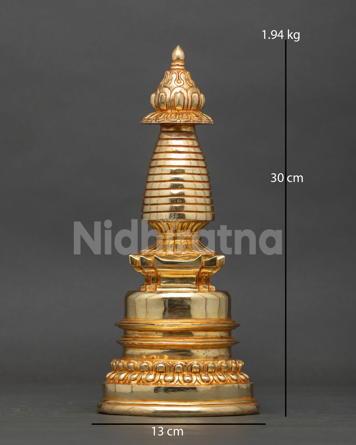 Handcrafted Kadampa Stupa statue made by Newari artisans in Patan, Nepal