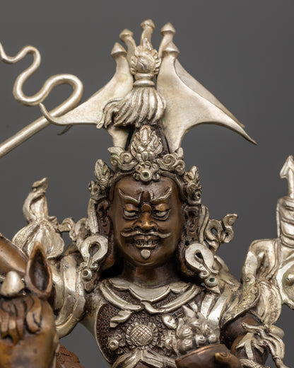 Handcrafted King Gesar Statue by Newari Artisans from Patan Nepal.