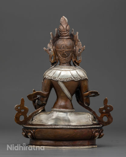 Handcrafted Kshitigarbha Bodhisattva sculpture made using traditional lost wax casting