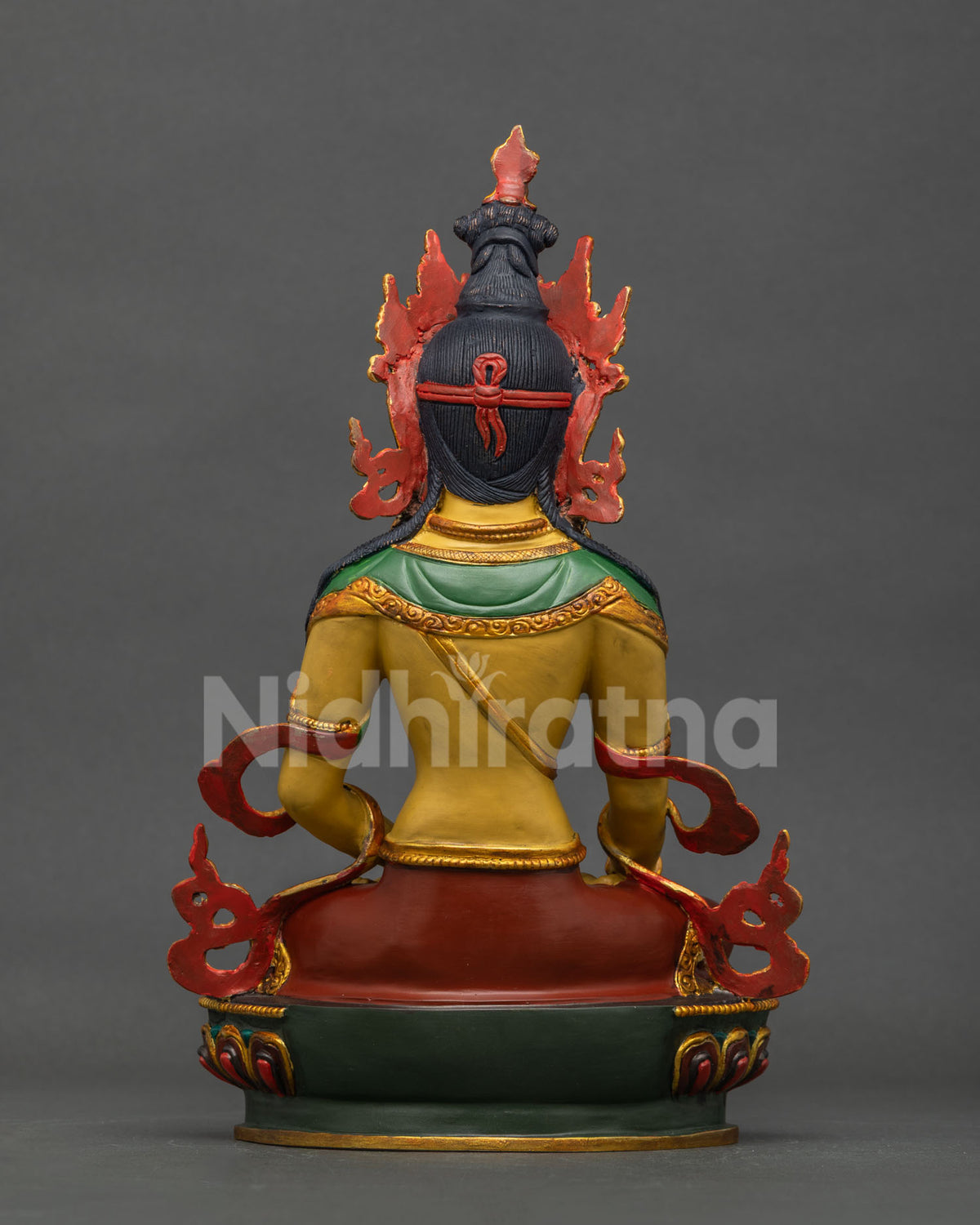 Handcrafted Mitrugpa Statue Patan Nepal Akshobhya Buddha Sacred Buddhist Altar Art.