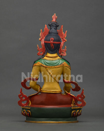 Handcrafted Mitrugpa Statue Patan Nepal Akshobhya Buddha Sacred Buddhist Altar Art.
