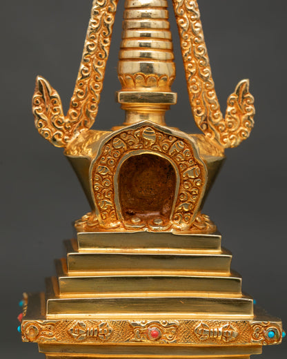Handcrafted Nepalese Buddhist Stupa for meditation and ritual offerings