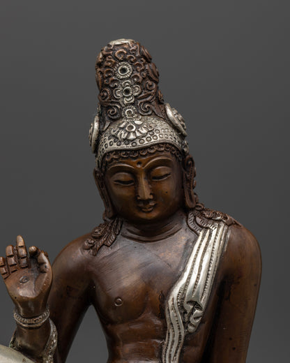 Handcrafted nepalese lokeshwor statue representing compassion and protection.