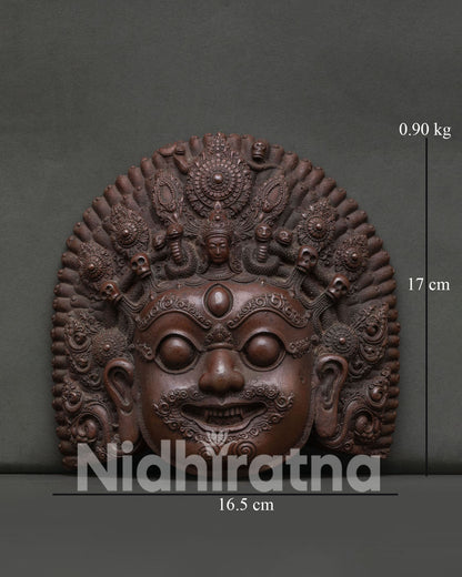 Handcrafted Oxidized Bhairav Mask by Newari Artisans from Nepal