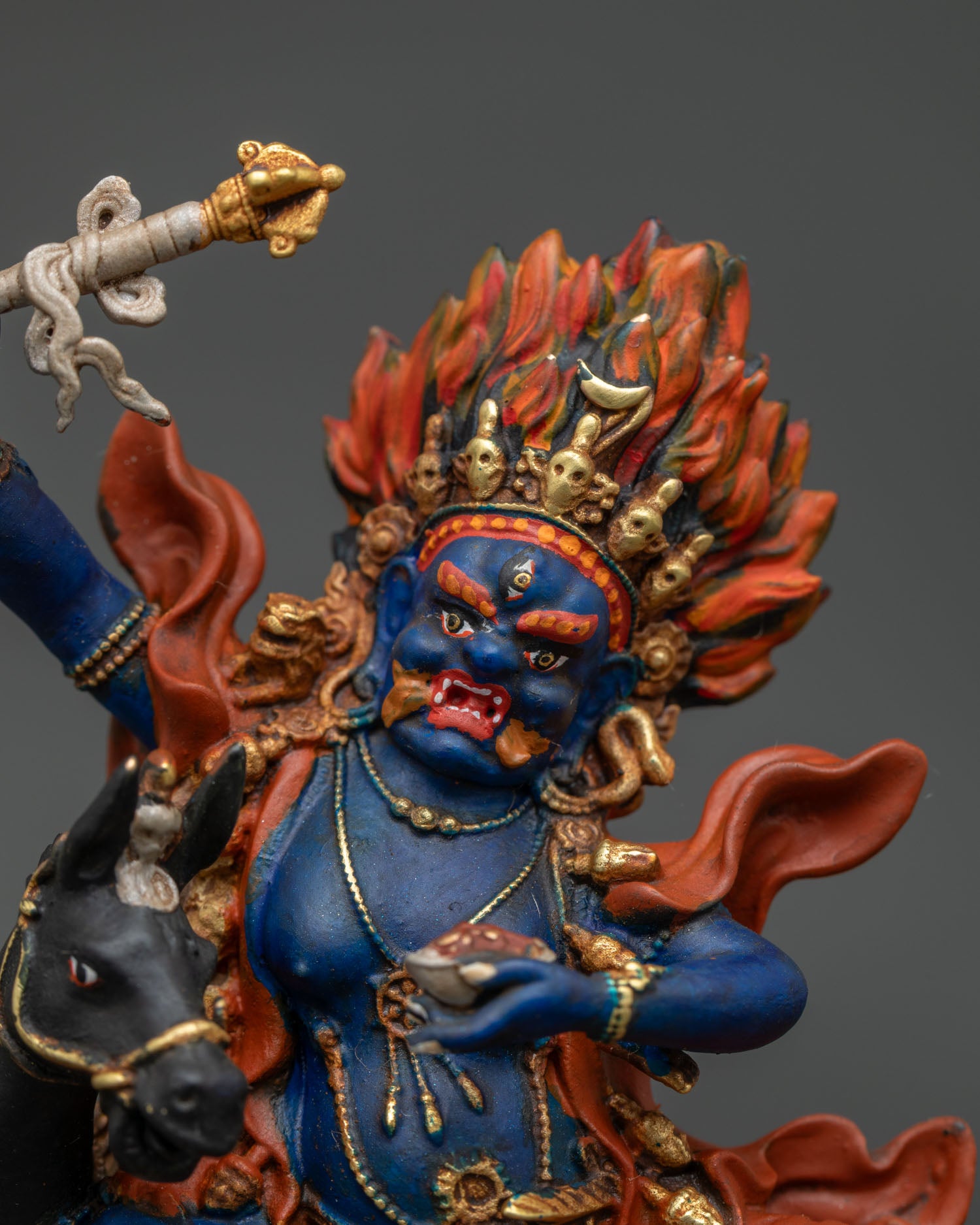 Handcrafted Palden Lhamo Statue from Nepal in Copper