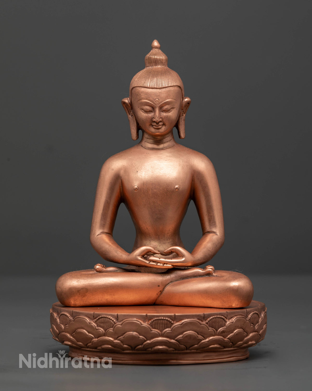 Handcrafted Samantabhadra statue in pure copper by Newari artisans from Nepal