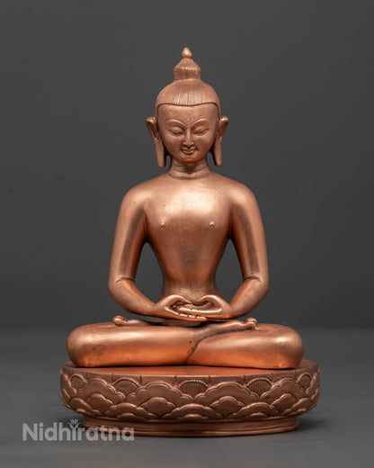Handcrafted Samantabhadra statue in pure copper by Newari artisans from Nepal