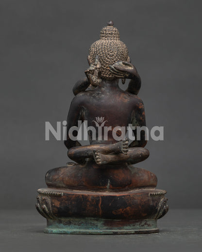 Handcrafted Samantabhadra with consort statue Newari Nepalese Buddhist art.