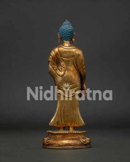 Handcrafted Standing Shakyamuni Buddha Statue by Newari Artisans Patan.